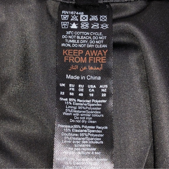 NWT Pretty Little Thing Black Basic Low Scoop One Piece Swimsuit Size 18 - Picture 5 of 11